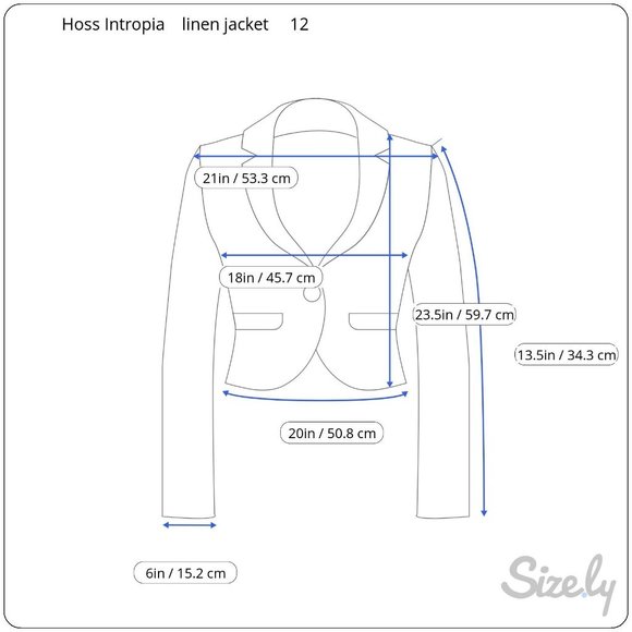 Hoss Intropia Coated 100% Linen Tan Blazer Jacket Designer Boho Sz 44 US Sz 12 - Picture 13 of 13